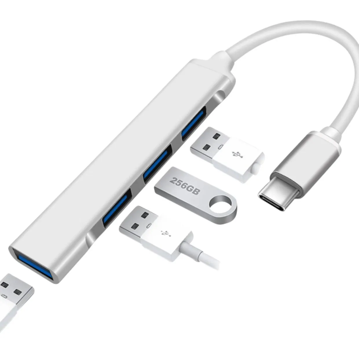 Adapterikaapeli Mobia Hubi USB-C - 4 x USB-A
