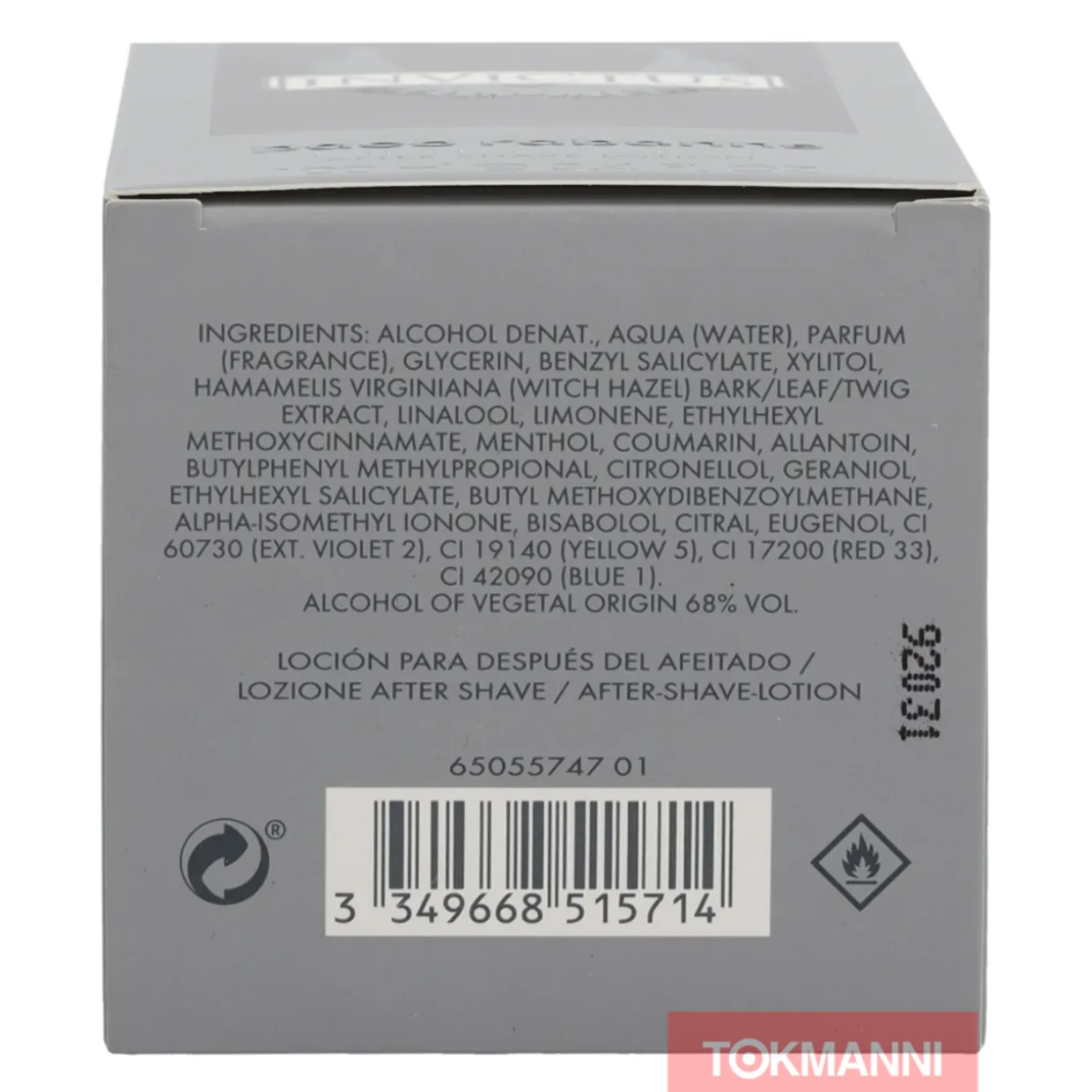 Aftershave, Paco Rabanne 100 ml Invictus Lotion