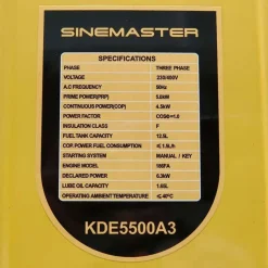 Aggregaatti Sinemaster KDE5500A3 400V