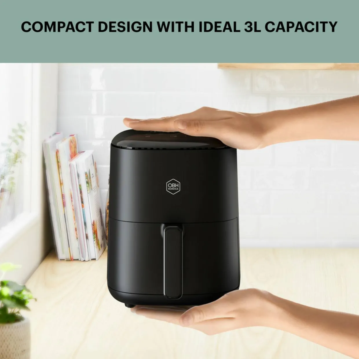Air fryer OBH Nordica AG1458S0 Easy Fry Compact, digitaalinen, 3 l, musta