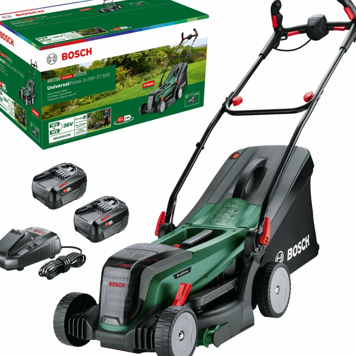 Akkuruohonleikkuri Bosch UniversalRotak 2x18V-37-550 2 x 4,0 Ah