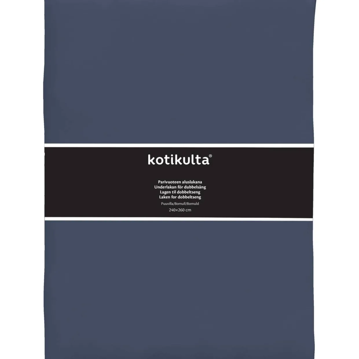 Aluslakana Kotikulta 240 x 260 cm puuvillasatiini sininen