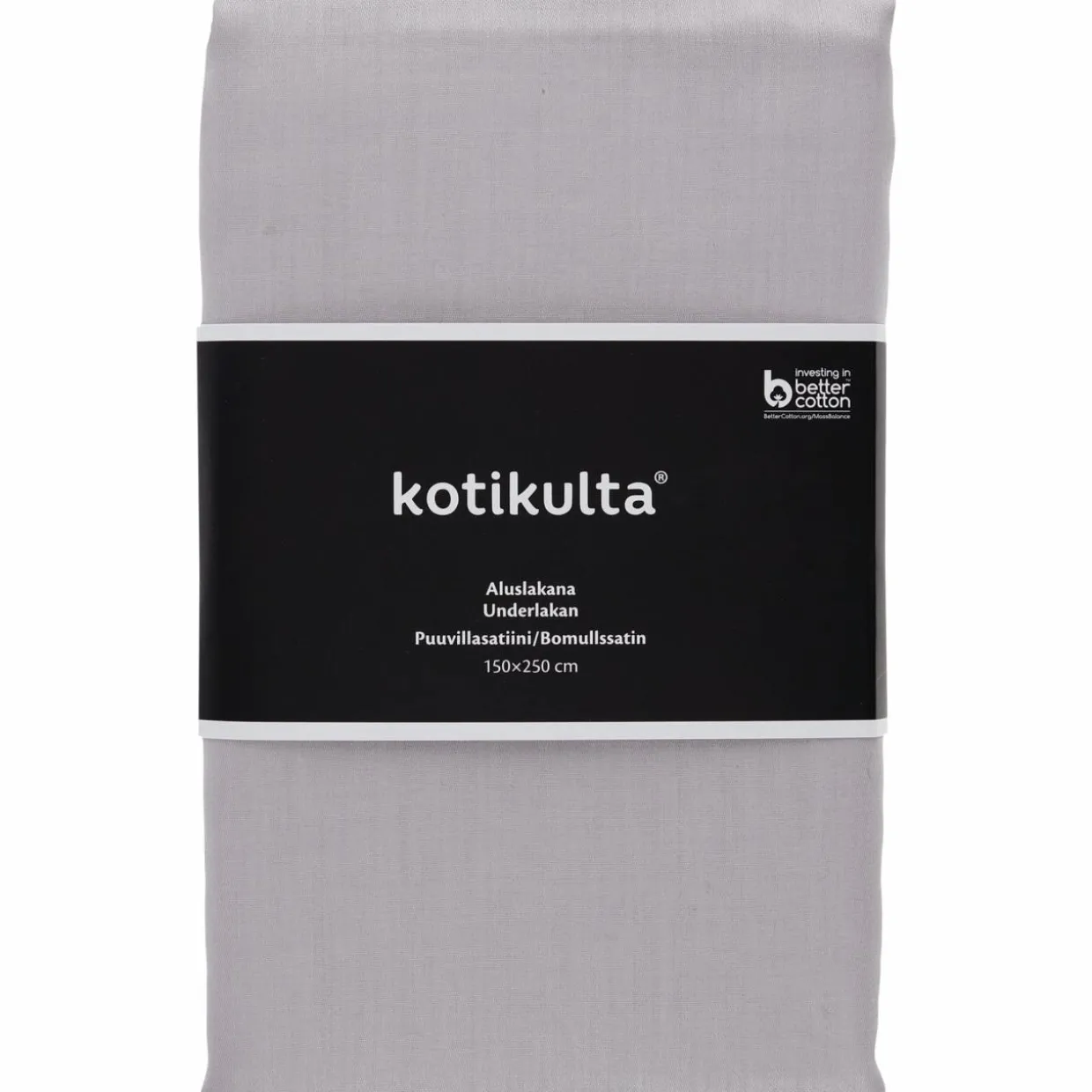 Aluslakana Kotikulta 150 x 250 cm puuvillasatiini harmaa