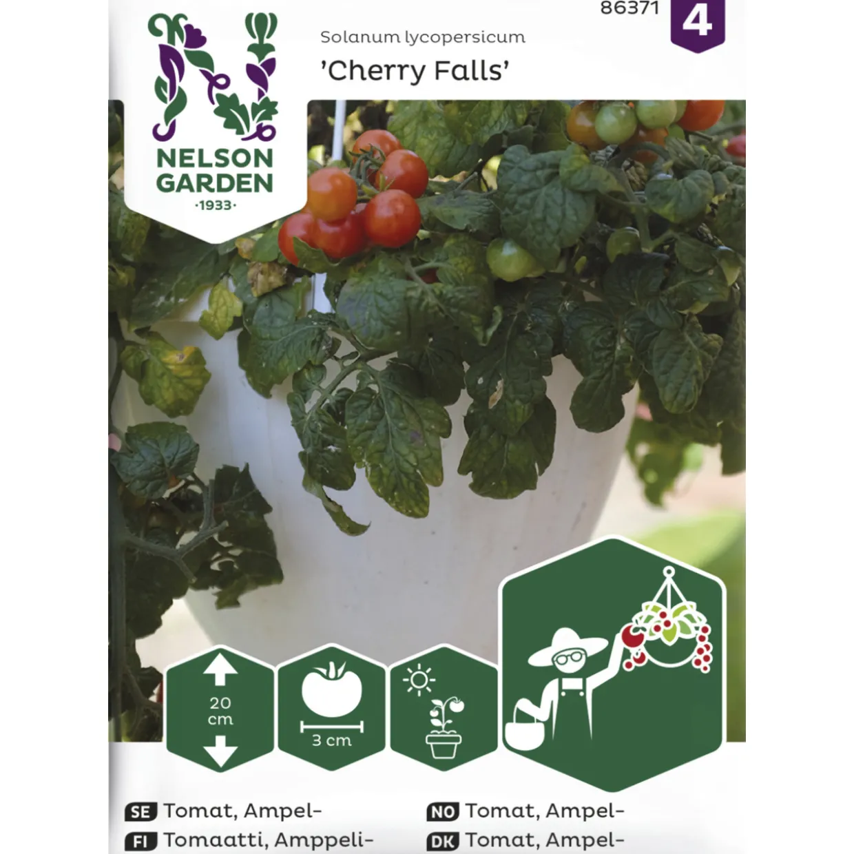 Amppelitomaatti siemen Nelson Garden Basic Cherry Falls