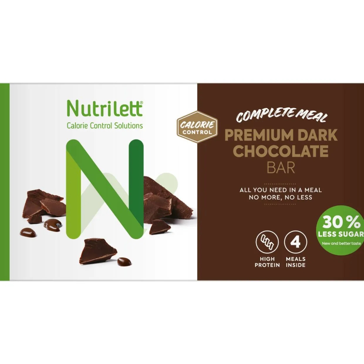 Ateriankorvikepatukka Nutrilett 4 x 60 g Dark Chocolate