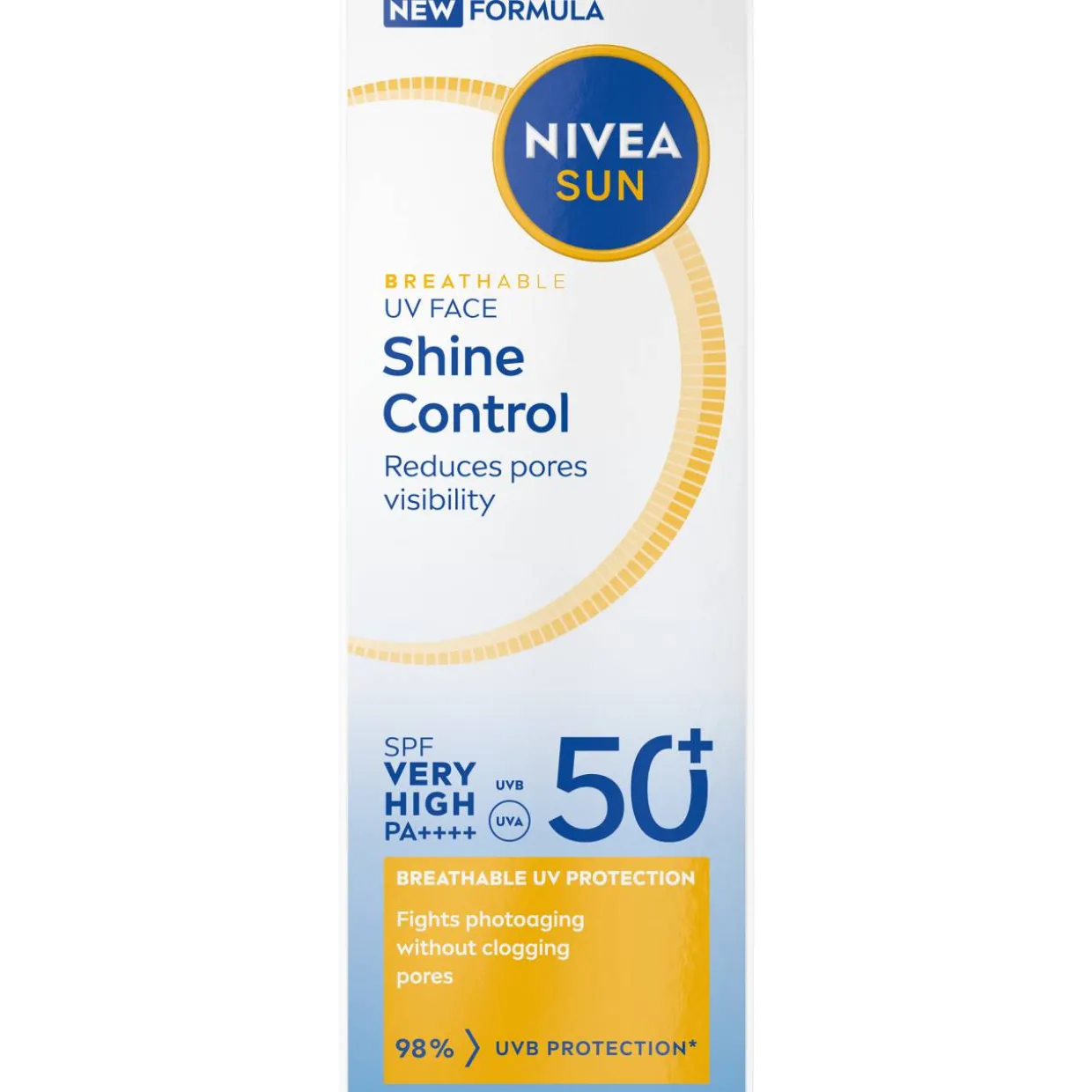 Aurinkovoide Nivea Sun 40 ml UV Face Shine Control Cream SK 50+ kasvoille