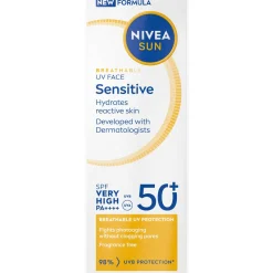Aurinkovoide Nivea Sun 40 ml UV Face Sensitive SK50+ kasvoille