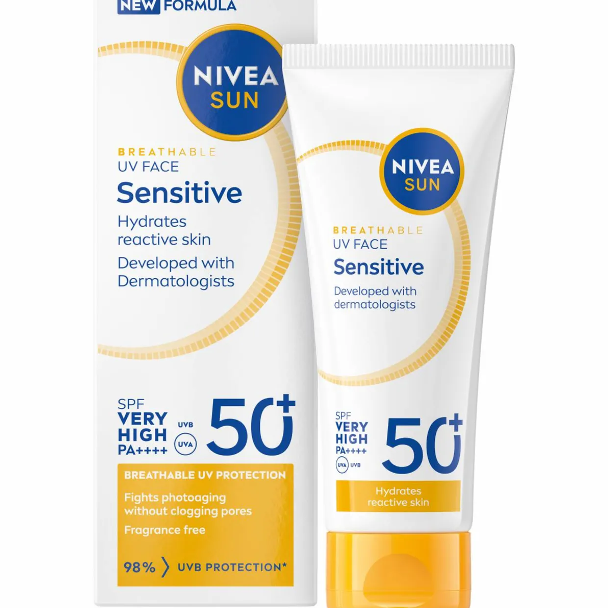 Aurinkovoide Nivea Sun 40 ml UV Face Sensitive SK50+ kasvoille