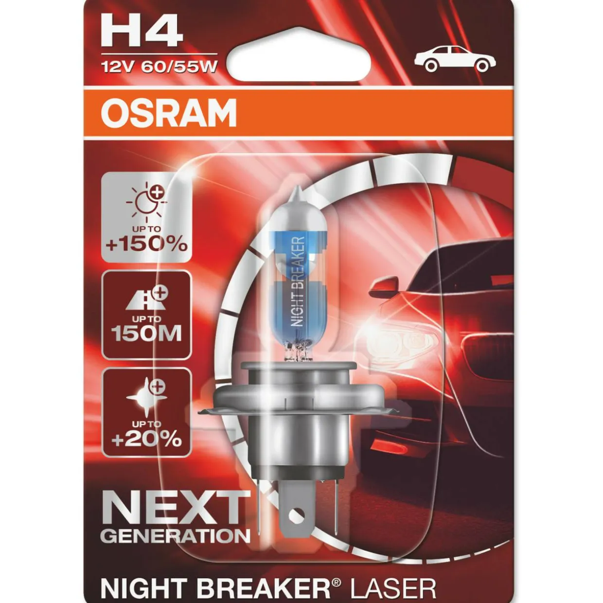 Auton polttimo H4 Osram Night Breaker Laser