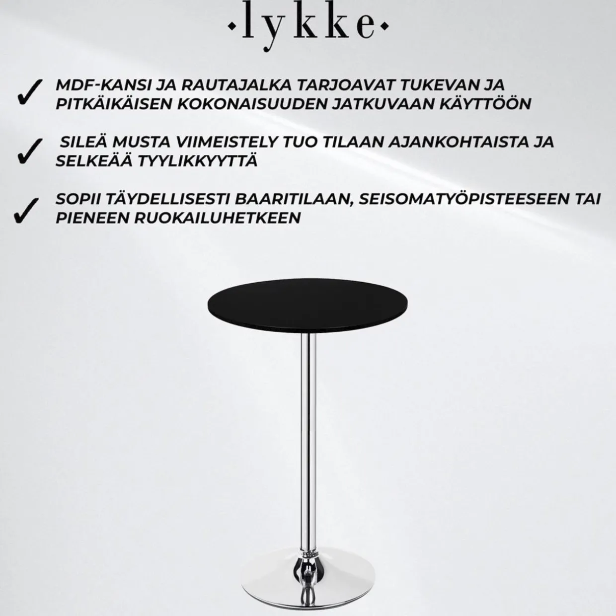 Baaripöytä Lykke Comfort musta