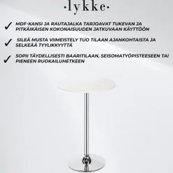 Baaripöytä Lykke Comfort valkoinen