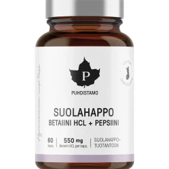 Betaine HCL -Suolahappo Puhdistamo 60 kpl