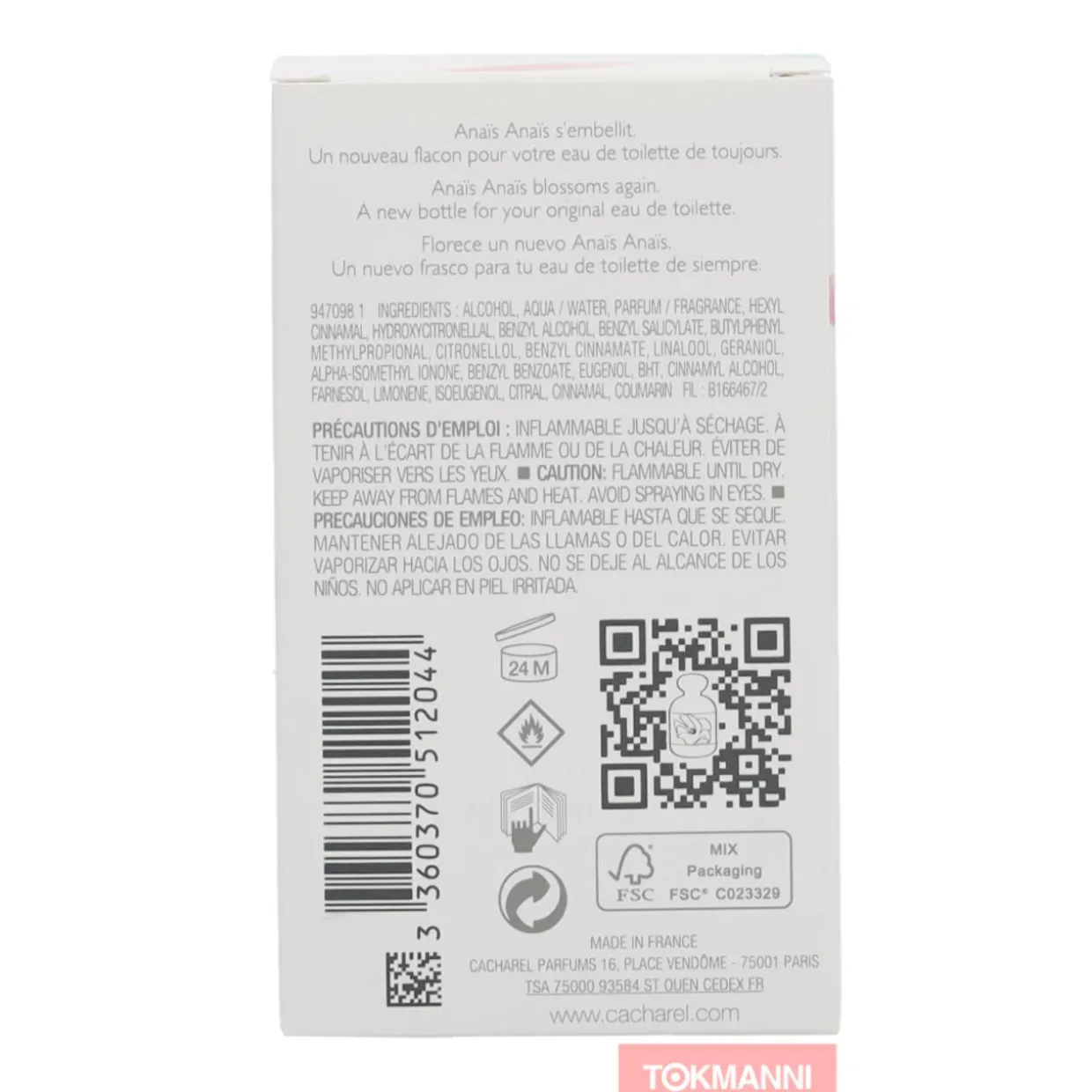 Cacharel Anais Anais L'Original Edt Spray 30ml