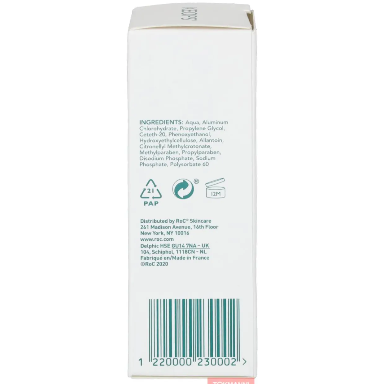 Deo roll-on ROC 30 ml Keops Normal Skin
