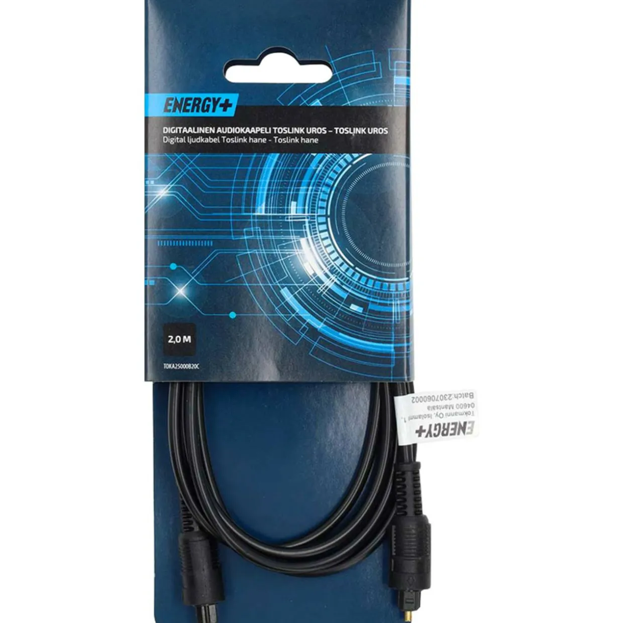 Digitaalinen audiokaapeli Energy+ Toslink uros - Toslink uros 2 m