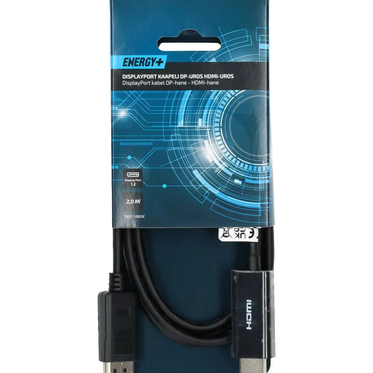 DisplayPort-kaapeli 1.2 Energy+, 4K uros - HDMI uros 2 m