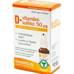 D+K2 vitamiini Fennovita 25 ml suusuihke