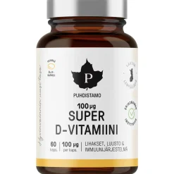 D-vitamiini Puhdistamo 60 kpl Super 100 µg
