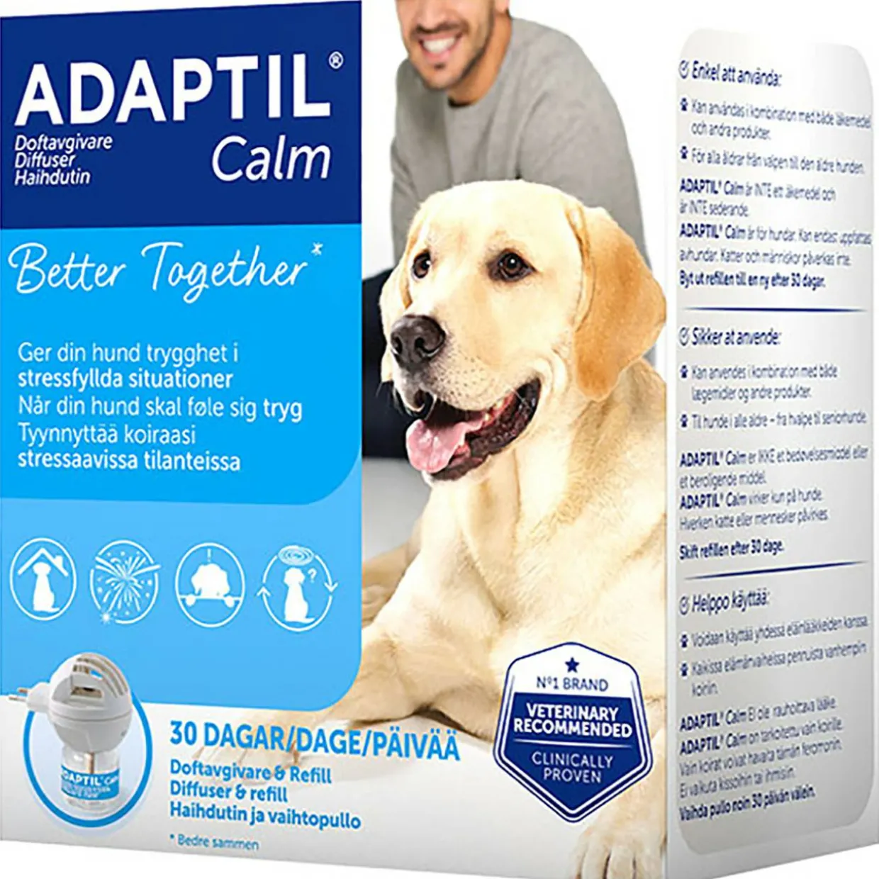 Haihdutin ja feromoniliuos Adaptil 48 ml Calm koiralle