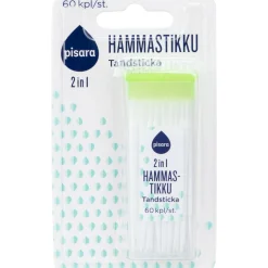 Hammastikku Pisara 60 kpl 2in1