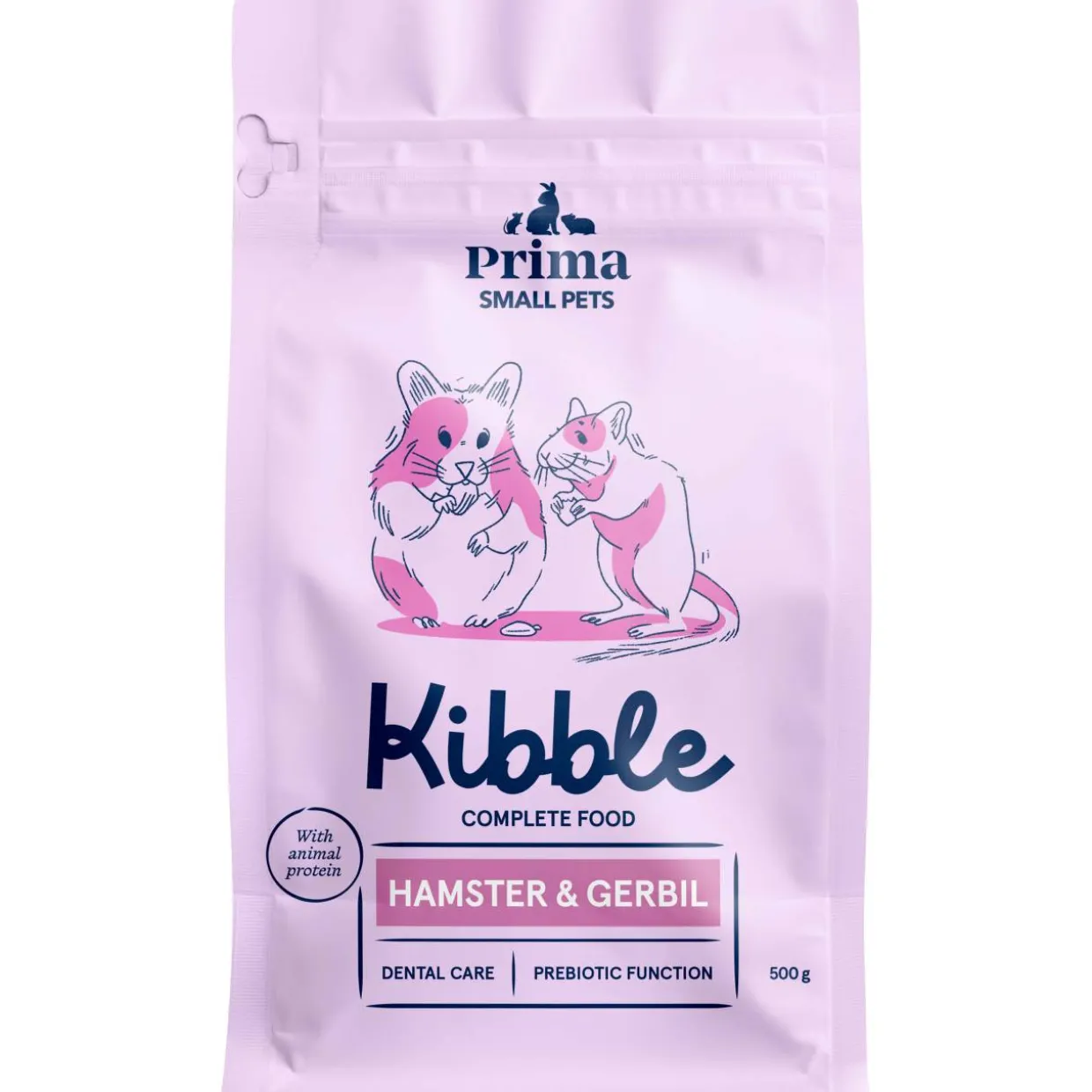 Hamsterin ja gerbiilin kuivaruoka Prima Small Pets 500 g Kibble