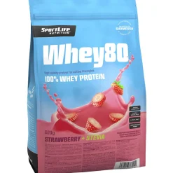 Heraproteiinijauhe SportLife 600 g Whey80 mansikka-stevia