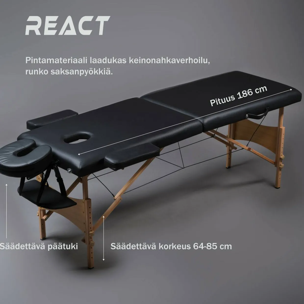 Hierontapöytä React P200 musta