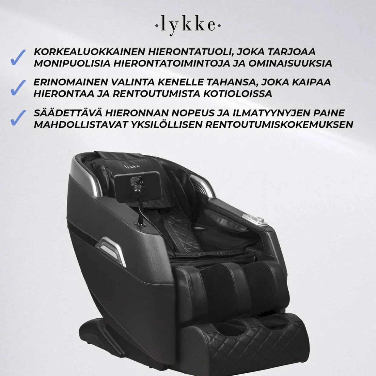 Hierontatuoli Lykke Premium musta