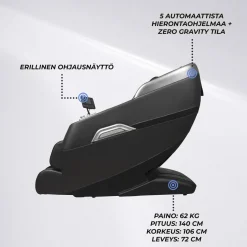 Hierontatuoli Lykke Premium musta