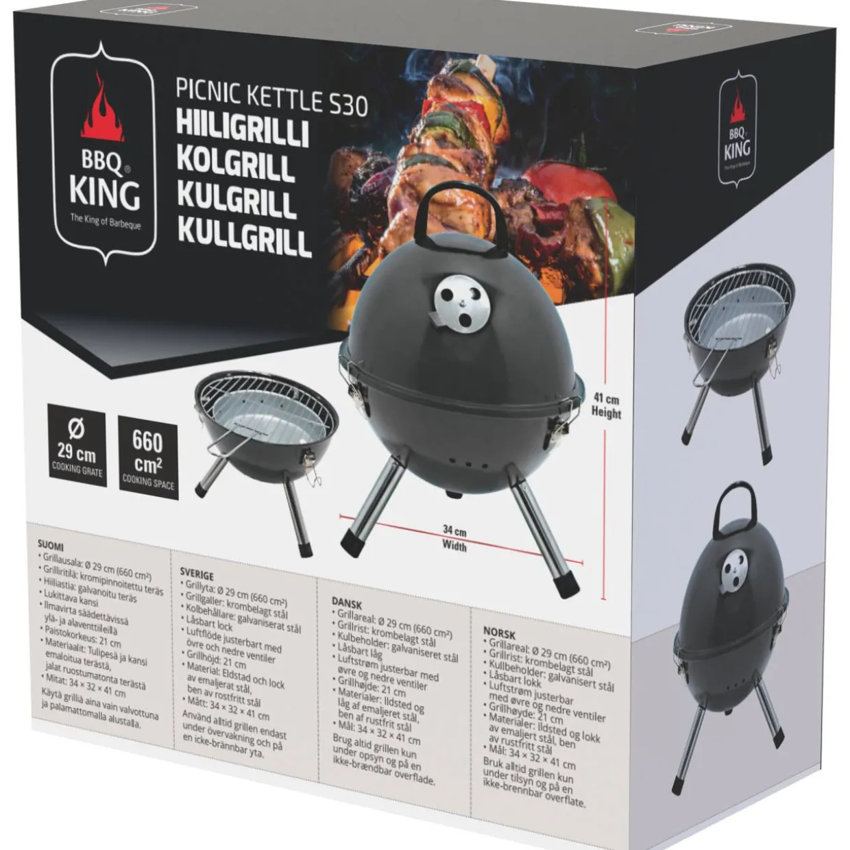 Hiiligrilli BBQ King Picnic Kettle S30