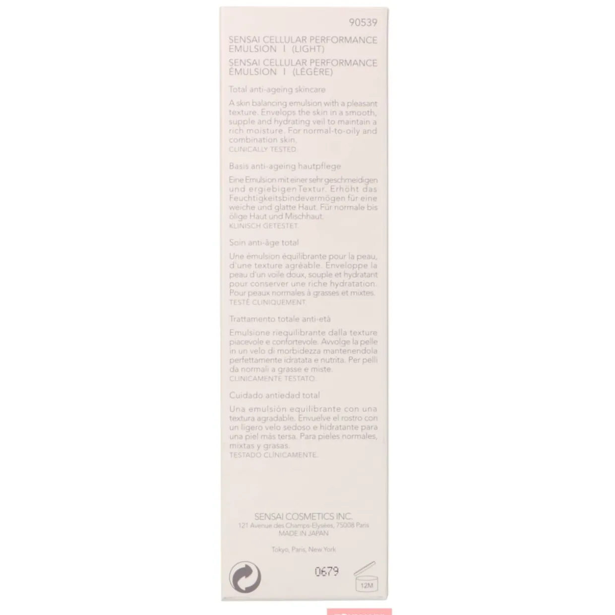 Hoitoemulsio, Sensai 100 ml Cellular Performance 1 (Light)
