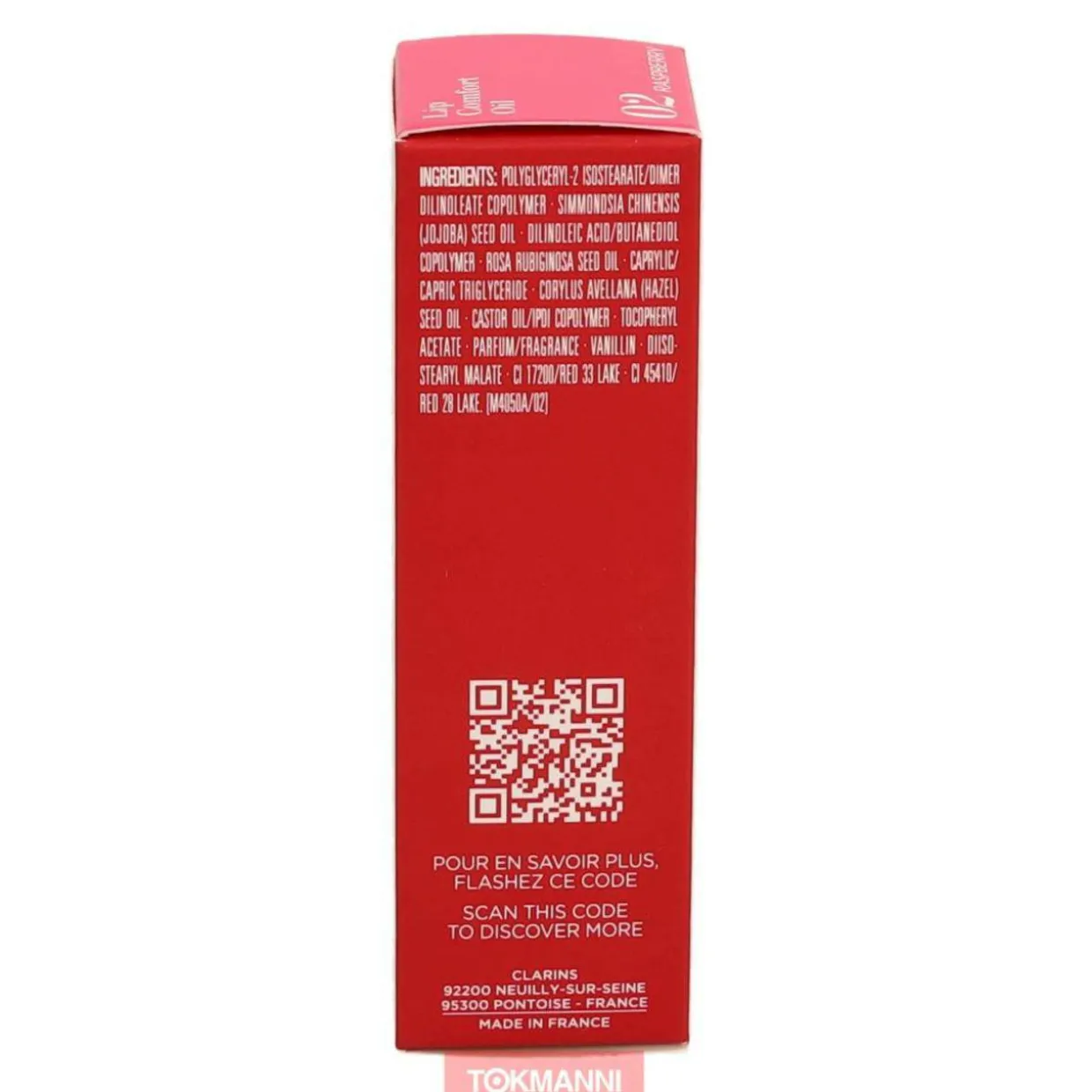 Huuliöljy, Clarins 7 ml Lip Comfort #02 Raspberry