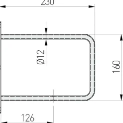 Hyllynkannatin Element System Belt 160 x 230 x 12 mm, mattamusta