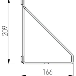 Hyllynkannatin Element System Bar 209 x 166 mm, mattamusta