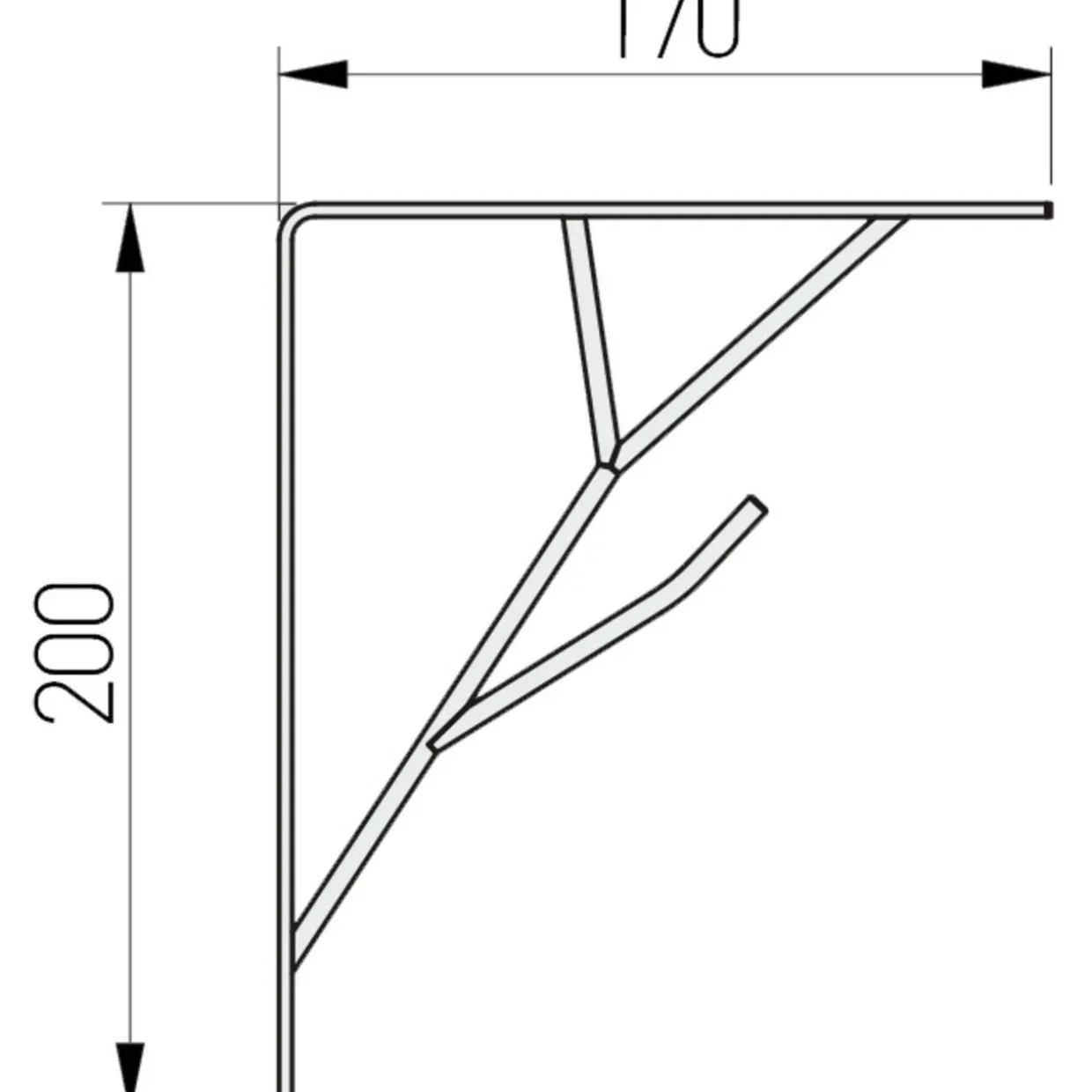 Hyllynkannatin Element System Tree 200 x 170 mm, mattamusta