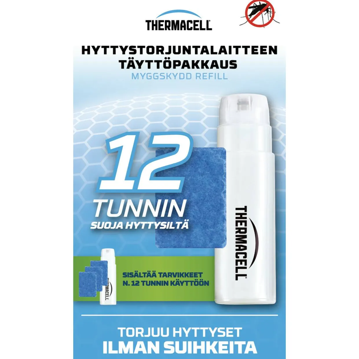 Hyttystorjuntalaitteen täyttöpakkaus 1 + 3