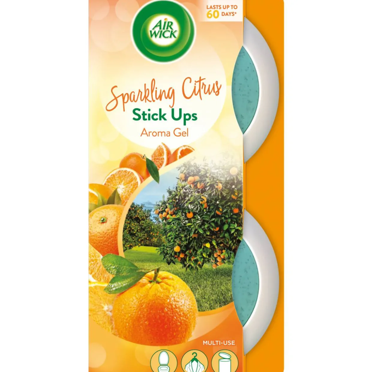 Ilmanraikastinkiekko 2 kpl Stick Ups Citrus