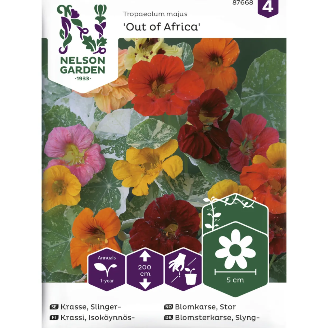 Isoköynnöskrassi siemen Nelson Garden Basic Out of Africa