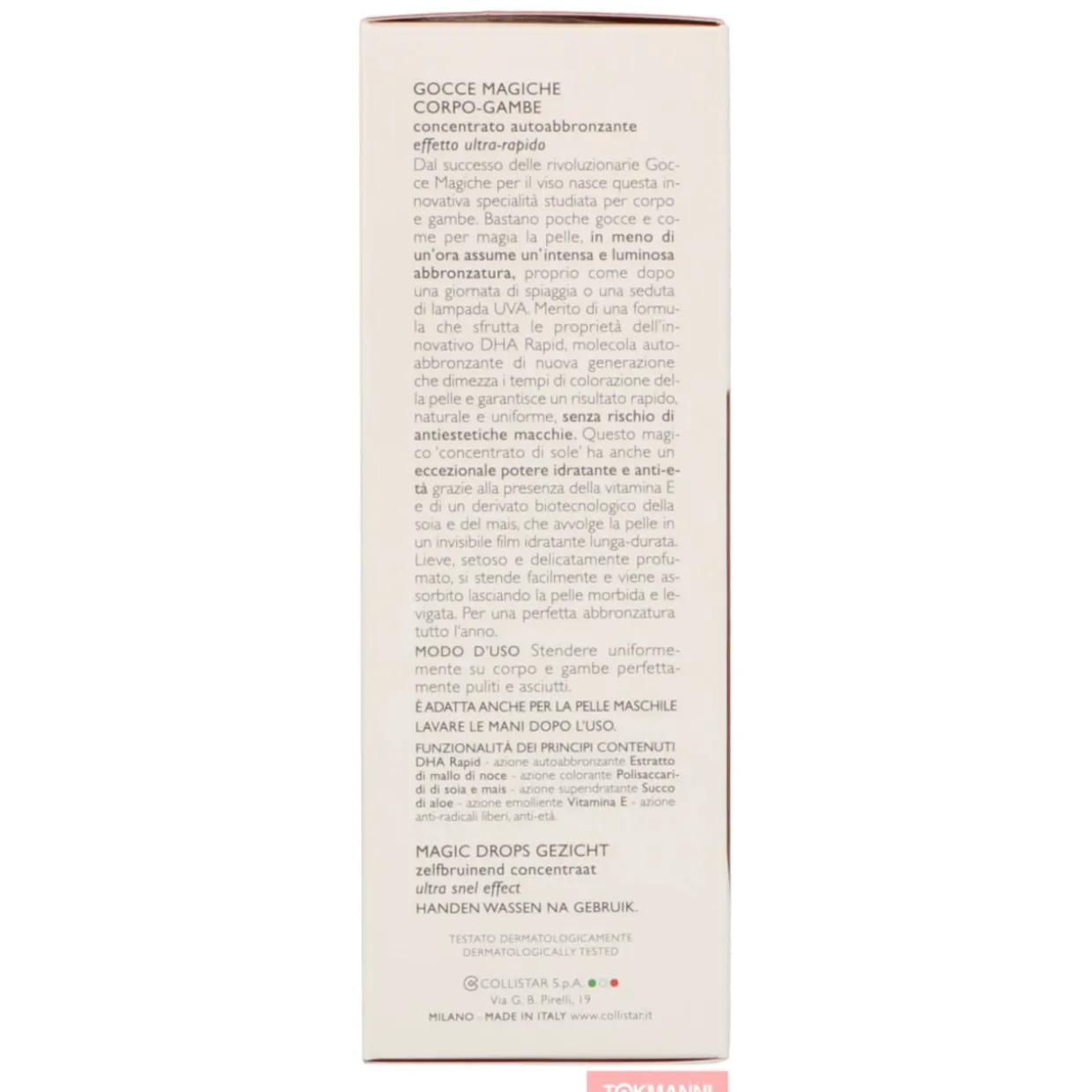 Itseruskettava voide, Collistar 125 ml Body-Legs Magic Drops Ultra-Rapid Effect