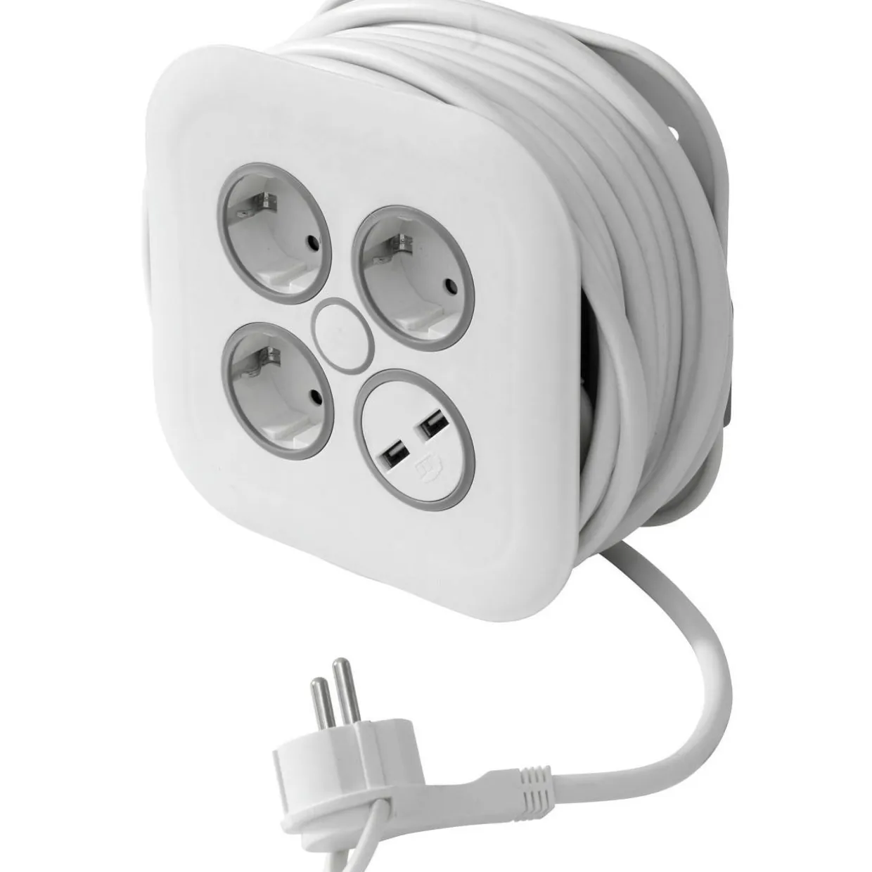 Jatkojohtokela Airam 3-osaa 2USB-A 7m 3X16A, 2USB 2,4A H05VV-F 3G1,5mm, IP20