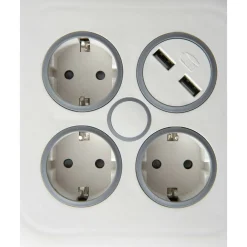 Jatkojohtokela Airam 3-osaa 2USB-A 7m 3X16A, 2USB 2,4A H05VV-F 3G1,5mm, IP20