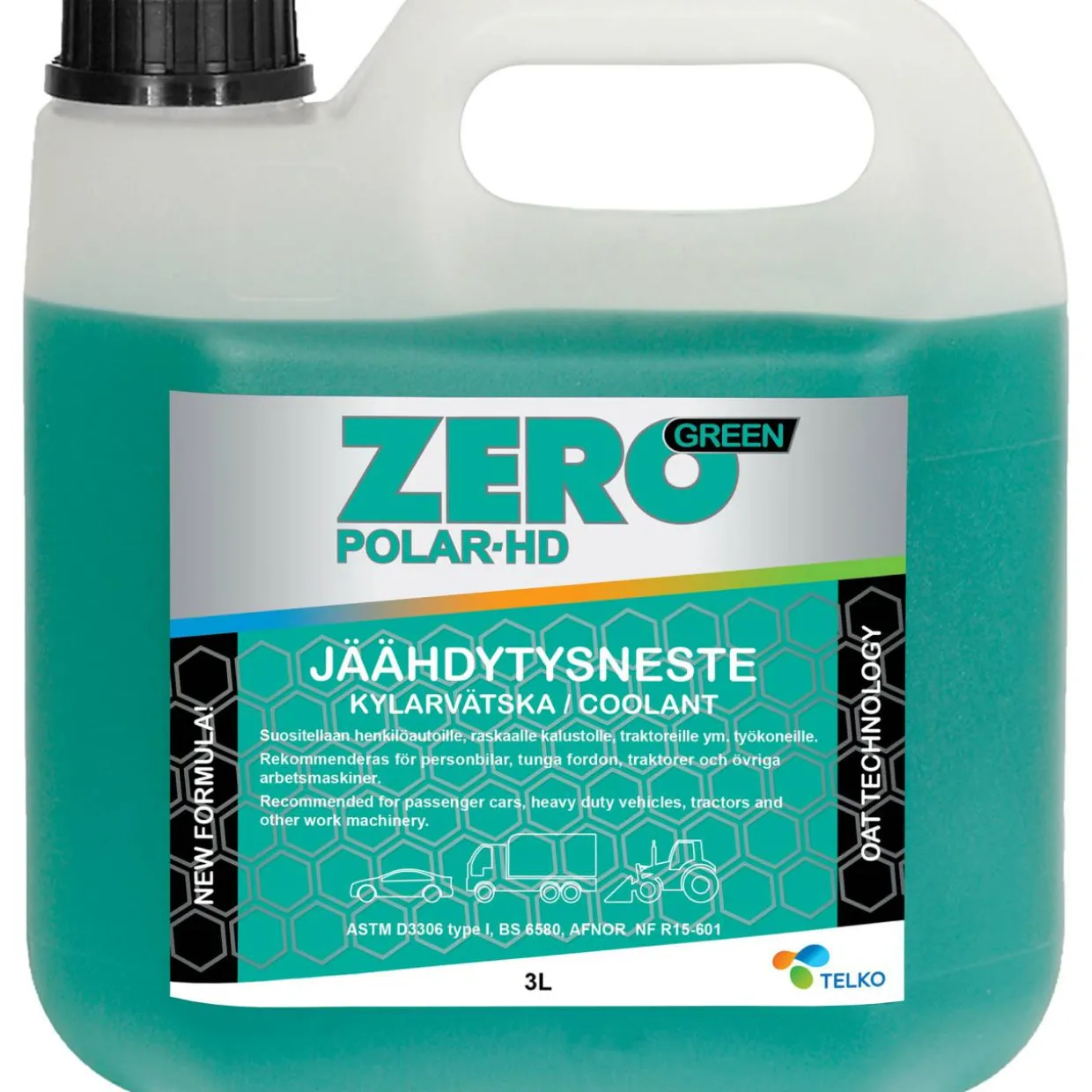 Jäähdytysneste Zero Polar HD Green 100 % 3 l