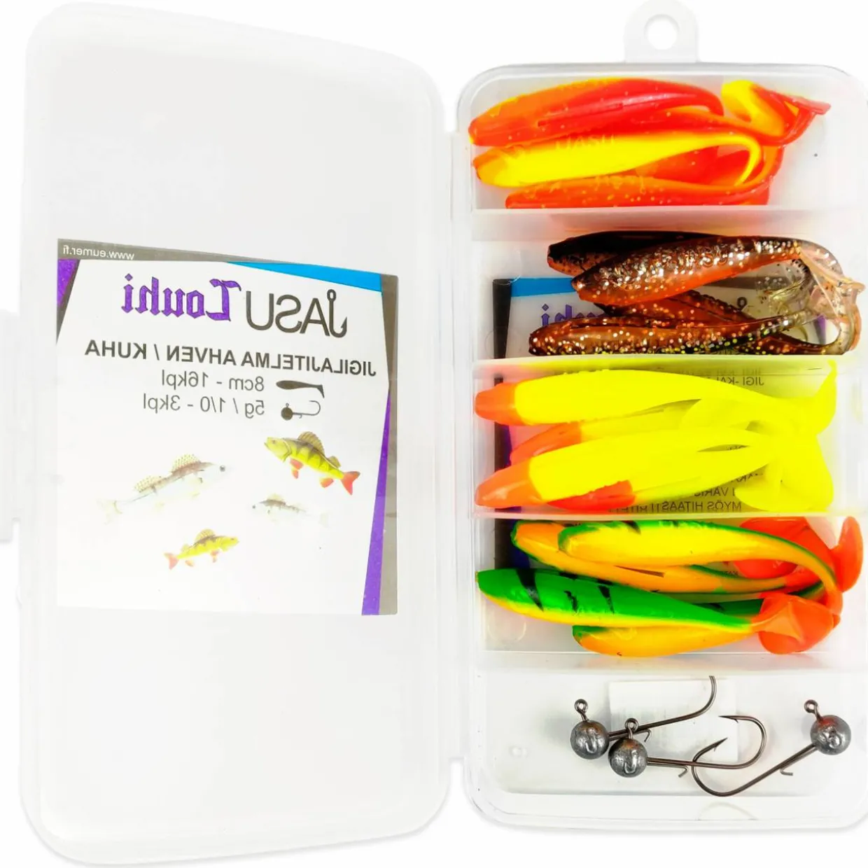 Jigilajitelma Jasu Louhi 8 cm 16 kpl + 3 jigipäätä