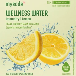 Juomajauhe Mysoda 12 x 4 g Wellness Water Lemon