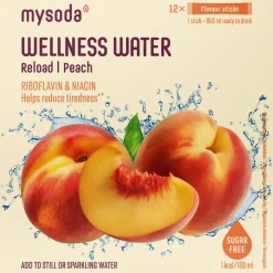 Juomajauhe Mysoda 12 x 4 g Wellness Water Peach