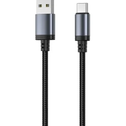 Kaapeli Mobia USB-A -> USB-C 30 W musta, 0,5 m