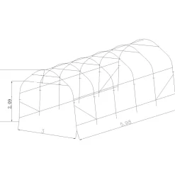 Kaaritalli Prohall 3 x 6 m, harmaa