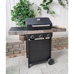 Kaasugrilli BBQ King Basic Series, 3 poltinta, taittuvat sivupöydät