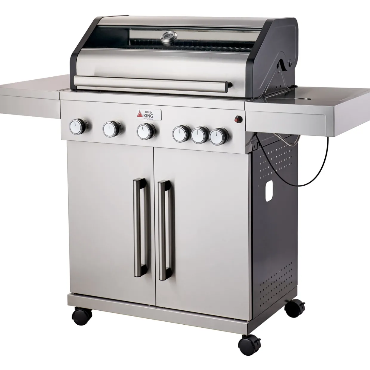 Kaasugrilli BBQ King Pro Series, 5 + 1 poltinta, lasi-ikkuna