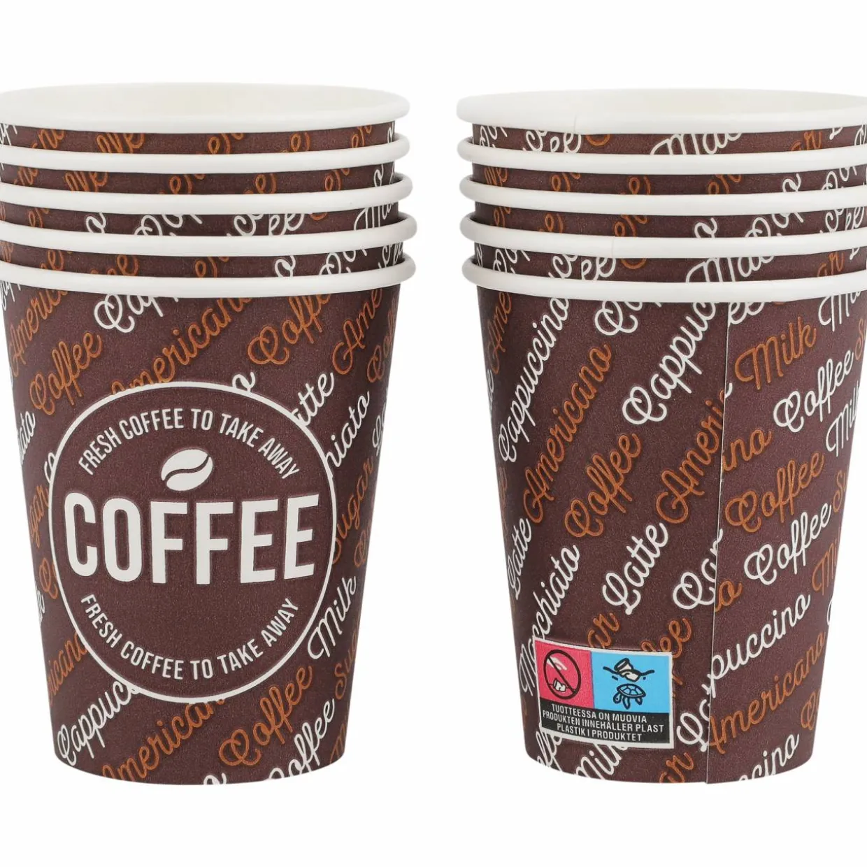 Kahvimuki Kotikulta 2,5 dl 50 kpl Coffee to Go tekstillä